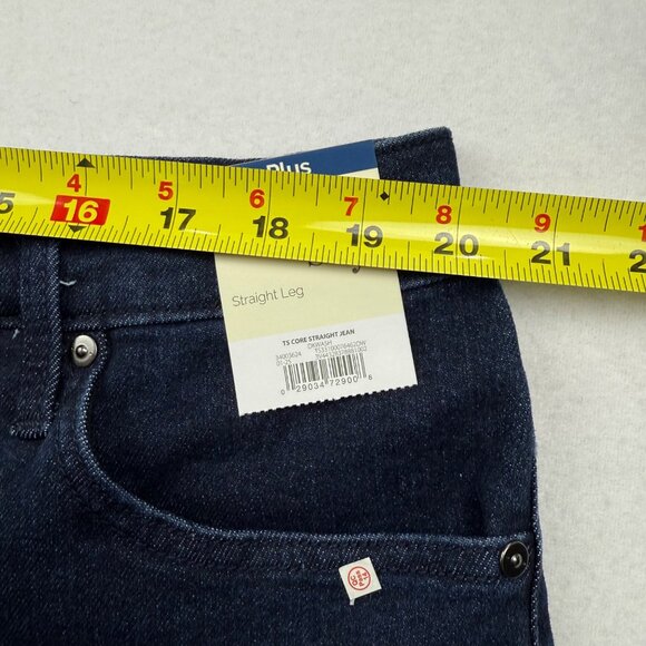 Terra & Sky Womens Straight Leg Stretch Dark Wash Blue Denim Jeans Size 18WP NWT - Picture 7 of 10